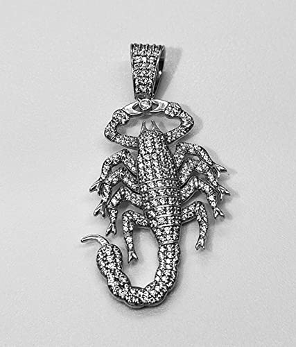Dtjewels 2.50 Ct Round Cut Pave Set Diamond Animal Scorpion Charm Pendant Real 925 Sterling Silver For Festival Day Gift #TOP1