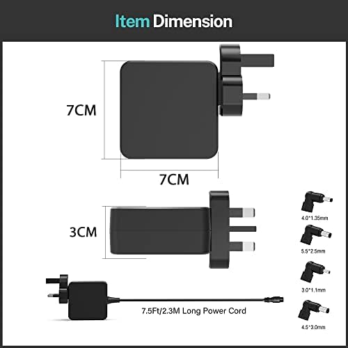 65W 45W AC Charger With 4 Tips Fit for Asus VivoBook ZenBook NoteBook Laptop Power Supply Cord-(View compatible models on the product page)
