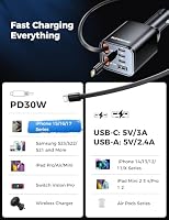 Retractable Car Charger, SUPERONE 99W Car Phone Charger with Dual Cables — image 6