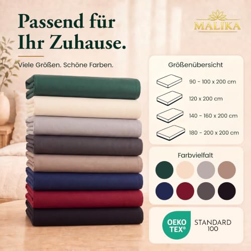 Malika® Winter Thermo Fleece Spannbettlaken, kuschelig weich Flausch Spannbetttuch, Betttuch Jersey flauschig Soft Plüsch Laken… – Ansicht 5