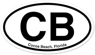 CB Cocoa Beach Florida Oval Vinyl Car Bumper Window Sticker 3" x 2"