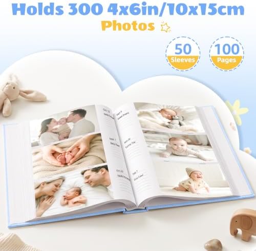 Baby Photo Album for 300 Photos (4x6 in) – Linen Hardcover — 사진 3