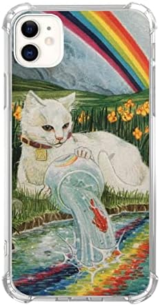 Qimulgociz Trippy Psychedelic Tarot Card Phone Case for iPhone 11,Tarot of Pagan Cats Case for Girls Women Boys Men,Unique Trendy TPU Bumper Case for iPhone 11