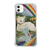 Qimulgociz Trippy Psychedelic Tarot Card Phone Case for iPhone 11,Tarot of Pagan Cats Case for Girls