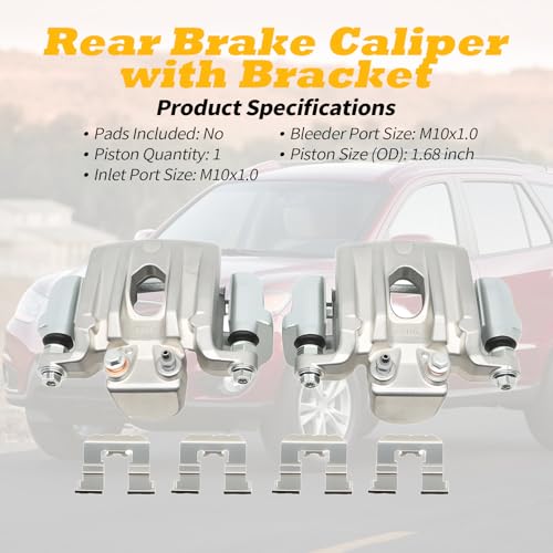 Jecoupoon 19-B6270 19-B6271 Pair Rear Brake Calipers with Bracket Assembly Compatible with S-orento 2011-2013 Santa Fe 2010-2012 Left and Right 582100W000 582300W000