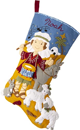 Bucilla, Drummer Boy 18" Felt Applique Stocking Making Kit, Perfect For Diy Needlepoint Arts And Crafts, 89480E #TOP6
