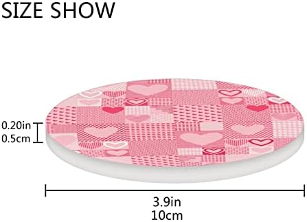 Sevgililer Günü Seramik Taş Bardak Altlığı Mantar Tabanlı Ev Dekorasyonu Bardak Altlığı Masa Koruma Altlığı, 1'li Set, 9,9 İnç - Görsel 4