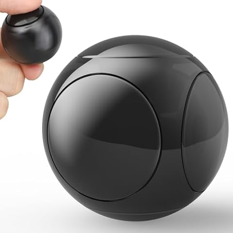 Cool Stress Ball Fidget Spinners for Kids Adults, Metal Handheld Gadget Kinetic Desk Toy Finger Hand Spinner Fingertip Gyro Goody Bag Fillers Fun Idea Gift Rainbow Cover