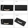 XFSRG Clutch Damen Glitzer Elegante Envelope Abendtasche Brauttasche mit Abnehmbarer Kette für Hochzeit Party Cocktail(Schwarz) #2
