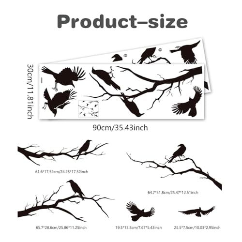 Vinilos Decorativos Removibles de Vinilo Crows Wall Stickers miniatura 2