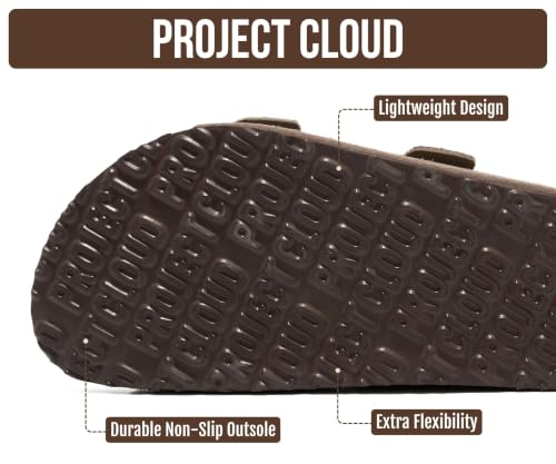 Image of Project Cloud Mens Sandals, 100% Genuine Leather Mens Slides (Heritage)