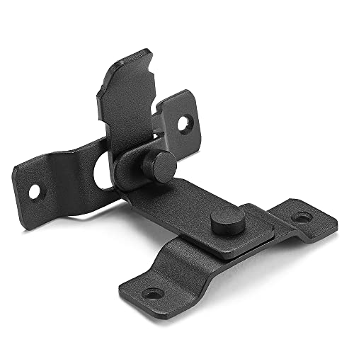 Iniret 2 Packs 90 Degree Flip Barn Door Lock,Protect Privacy-Security Gate Latch,Hook Lock Latch For Barn,Sliding Door Antique Lock Gate Latches Wine Cabinet Closet Door Latches. (Matte Black) #TOP6