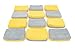 Autofiber Thin [Saver Applicator Terry] Ceramic Coating Applicator Sponge | 12 Pack | with Plastic Barrier to Reduce Product Waste. (Gold/Gray)