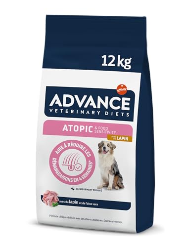Advance Veterinary Diets Atopic Medium & Maxi - Croquettes pour Chiens avec Dermatite atopique avec Lapin - 12kg