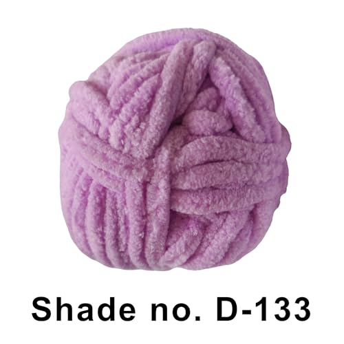 Image of VCR Lavender, 100 Grams Hank, 60 Meters Length, Premium Polyester Ball for Crochet and Knitting, Pack of 1 Yarn, Soft and Bulky Fur Suitable for DIY