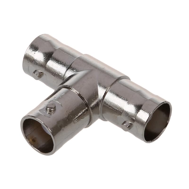 Wiring Connecting Terminals - 1X BNC Male to 2 Female Plug RF Coaxial T Adapter & 2 Pairs Video Balun, HD-CVI/TVI/AHD UTP Passive Video Balun - (Color: Gold)