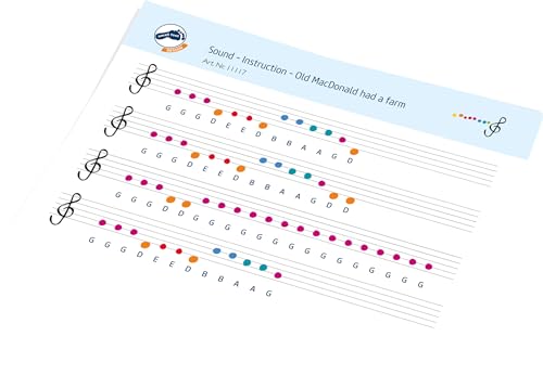 small foot Xylophone Sound aus Holz, buntes Musikinstrument für Kinder, mit Notenblättern, ab 18 Monaten, 11117