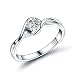 ANAZOZ Anelli Fidanzamento Solitario Donna,Argento Anelli Oro Bianco 18K Rotondo Diamante 0.3ct Misura dell'Anello 18,5