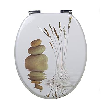Foto di OGOMONDO Sedile Wc Copri Water Universale Frizionato Colorato Fantasia MDF Chiusura Rallentata