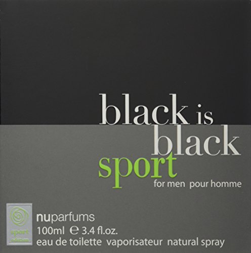 Nu Parfums Black Is Black Sport Eau De Toilette Spray For Men, 3.4 Ounce #TOP1