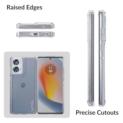 Image of SPRIG Compatible with Moto G96 FusionCrystal Back Cover Drop Tested Shock Proof Mobile Case for Men, Women, Boys and Girls with Camera Protection (Transparent)