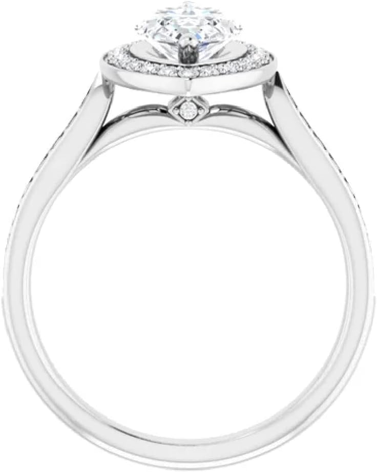1-3 CT Asscher Cut Moissanite Halo Engagement Ring 925 Silver, 10K/14K/18K Solid Gold | Channel-Set Wedding Ring for Women, Christmas Gifts | Size 4-12