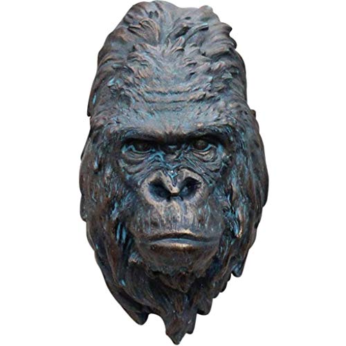 Decoración De Pared con Cabeza De Mono Geométrica, Escultura Antigua De Cabeza De Animal De Resina, Estatua De Cobre De Imitación Retro para El Hogar, Accesorios Decorativos
