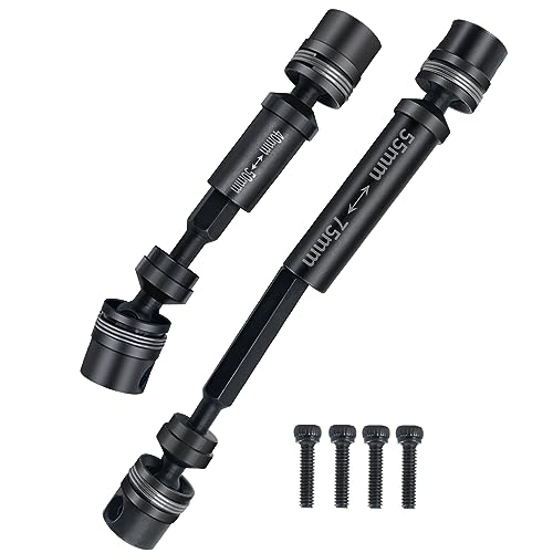 SWX 1/18 Drive Shaft 40/55mm 2Pcs RC Steel Center Driveshafts for 1/18 RC Crawler Car TRX4-M Upgrade Parts