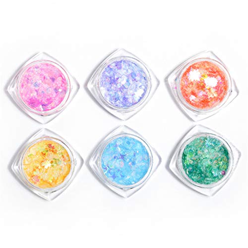 Abcidubxc Epoxidform, 6 Flaschen Sterne Herz Schmetterling Mix Pailletten Glitzer UV Harz Epoxidform Füllung Für DIY…
