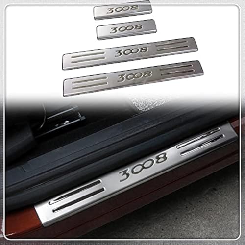 Plaques de protection de seuil de porte extérieure de voiture pour 3008 anti rayures