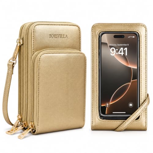 Image of Crossbody Cellphone Purse Women Touch Screen Bag RFID Blocking Wallet Handbag Shoulder Strap