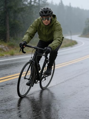 Image of UIQUR Mens Raincoat Waterproof Rain Jacket
