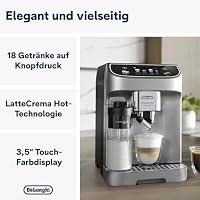 De’Longhi Magnifica Plus - Perfetto Kaffeevollautomat mit LatteCrema-Milchaufschäumer, 18 One-Touch-Getränke, farbiges Touch-Display, Silber Schwarz (ECAM322.70.SB) – Ansicht 2