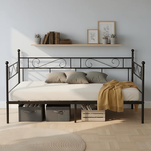 ZECIIYE Cama de Forja 90x190 Cama Individual
