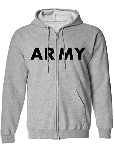 zerogravitee ARMY Full-Zip Hooded Sweatshirt in Sport Grey - Large