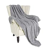 Exclusivo Mezcla Waffle Textured Soft Fleece Blanket, Large Throw Blanket(Light Grey, 50 x 70...