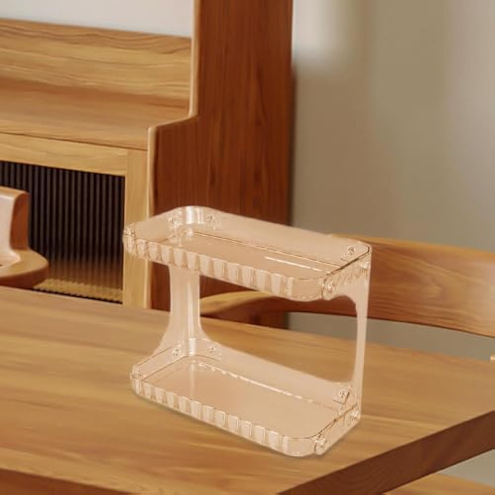 Desk Cosmetics Rack, 2 Tiers for Kitchen or Washroom