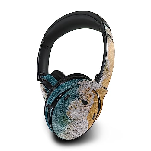 Image of MightySkins Glossy Glitter Skin Compatible with Bose QuietComfort 45 Headphones Sea and Sand | Protective, Durable High-Gloss Glitter Finish | Easy to Apply | Made in The USA