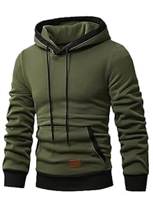 JMIERR Herren Kapuzenpullover Hoodie Herren Pullover mit Kapuze Casual Langarm Kordelzug Kapuzenjacke Hoodie Sweatshirt mit Tasche Grün XL