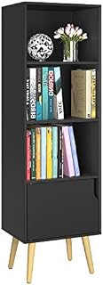 Homfa 4 Tier Floor Cabinet, Free Standing Wooden Display Bookshelf with 4 Legs