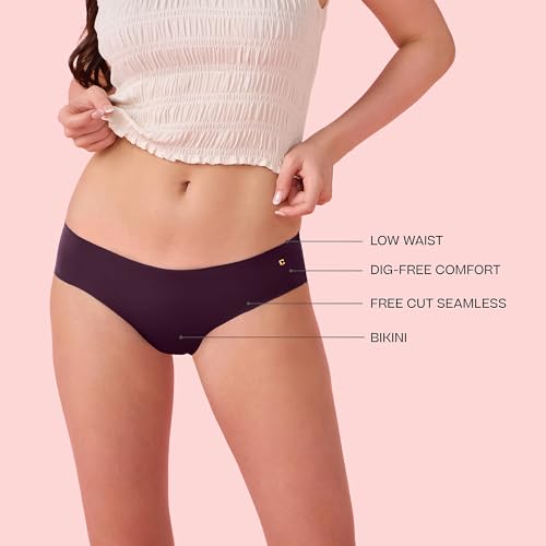 Image of Enamor Innovations Invisi, All Day Comfort, Low Waist Bikini Panty for Women - No Visible Panty Lines, Sweat Wicking, Free Cut, Regular Coverage - PB40
