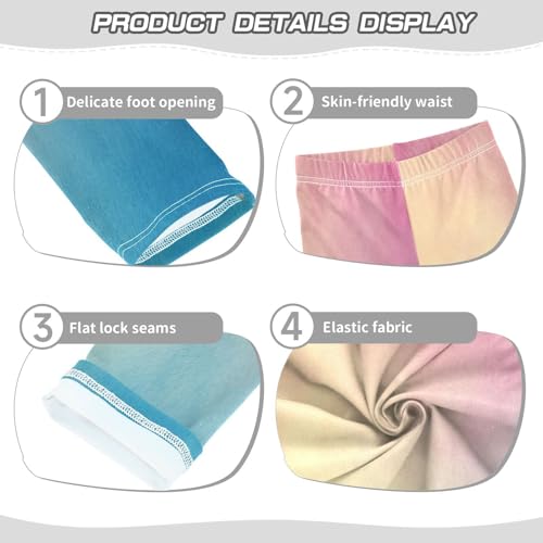 Boccsty Pastel Rainbow Gradient Girls Leggings Kids Yoga Pants Dance Active Tights 4T3