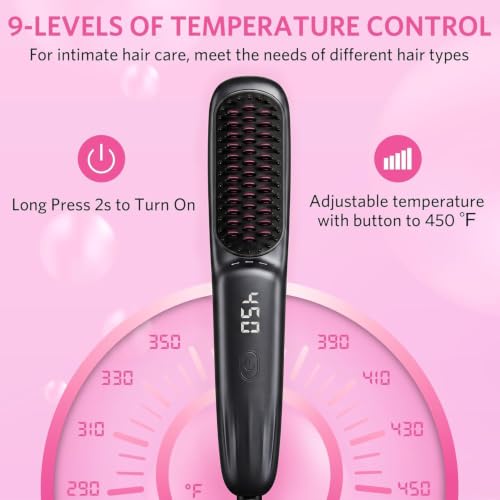 Cepillo alisador para cabello 2 en 1 con 9 temperaturas miniatura 4