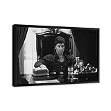 The World Is Yours Movie Canvas Framed Print - Various Sizes (12in x 8in Modern Black Framed)