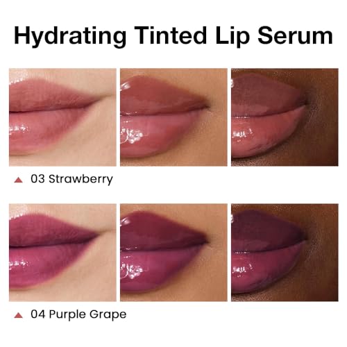 Image of FeiCuiYun 2Pcs Lip Tinted Glowy Balm Hydrating Tinted Lip Serum Lip Gloss, Ultra-Hydrating Natural Vegan Lip Balm, Sheer-Tinted Shine & Hydration, Soothes & Softens Dry Lips Skincare 03+04