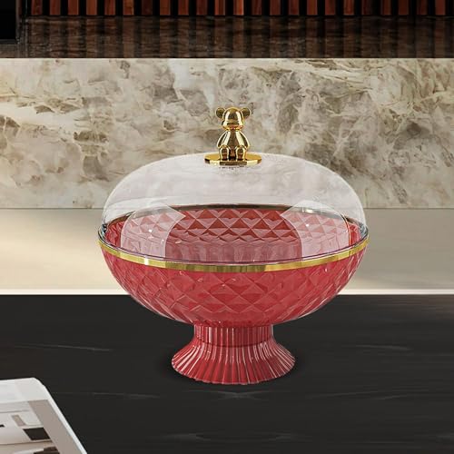 Cesta para frutas desmontable Qectial de material PET resistente y diseño liso rojo 6