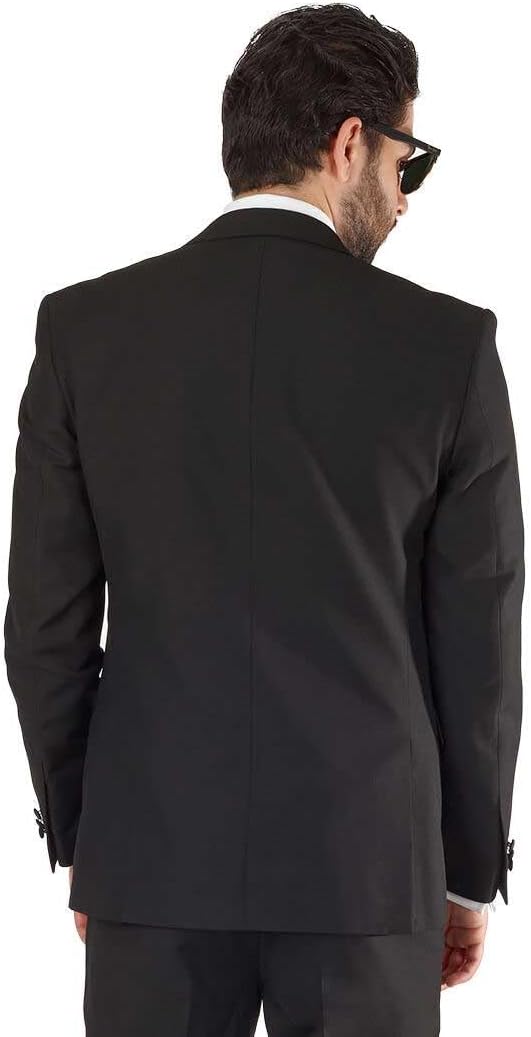 Slim Fit 1 Button Peak Satin Lapel Men's Tuxedo AZAR