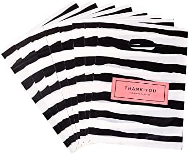 ysmile Small Thank You Plastic Merchandise Bag, Plastic Shopping Bag for Small Business, Plastic Die Cut Bag with Handle, Goods Retail, 5.9"x7.8" from 100 ct