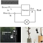 Motion Sensor Light Switch, AC 110-240V IP65 Waterproof Infrared Motion Sensor Switch, Adjustable Motion Detector Light Switch Outdoor Motion Sensor Switch(Black)