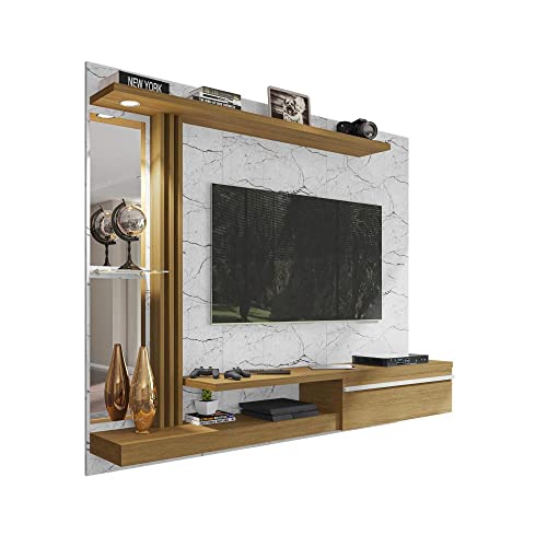 Painel para Tvs 55 Polegadas Led Prateleira de Vidro Denver Bechara